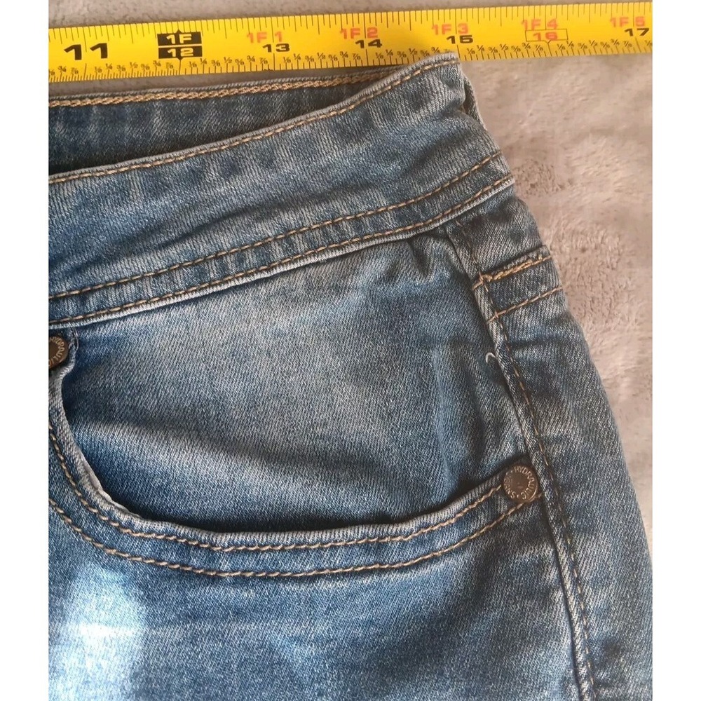 Hydraulic Jeans Womens 11 Lola Curvy Slim Boot‎ Stretch Embroidered Crosses READ - Picture 8 of 9